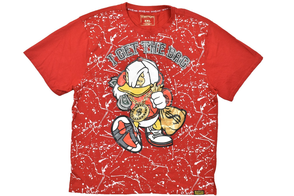 Switch Remarkable Mens 3XL Red I Get The Bag Graphic Tee Shirt Paint Splatter